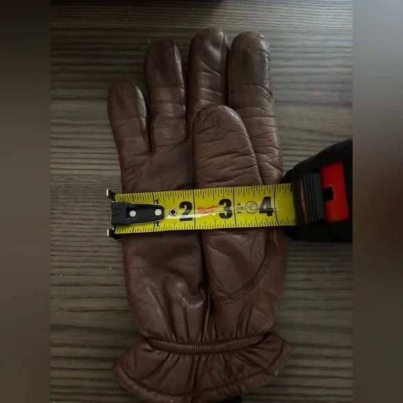 Vintage Brown Cowhide Leather Men's Gloves - Picture 5 of 5